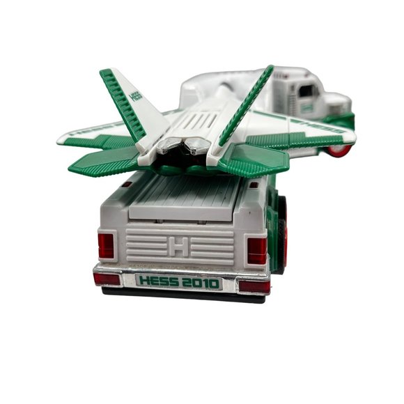 Hess Trailer Truck Jet 2010 Vehicle Exclusive Toy Lights Collectible Set Green W - Picture 4 of 13